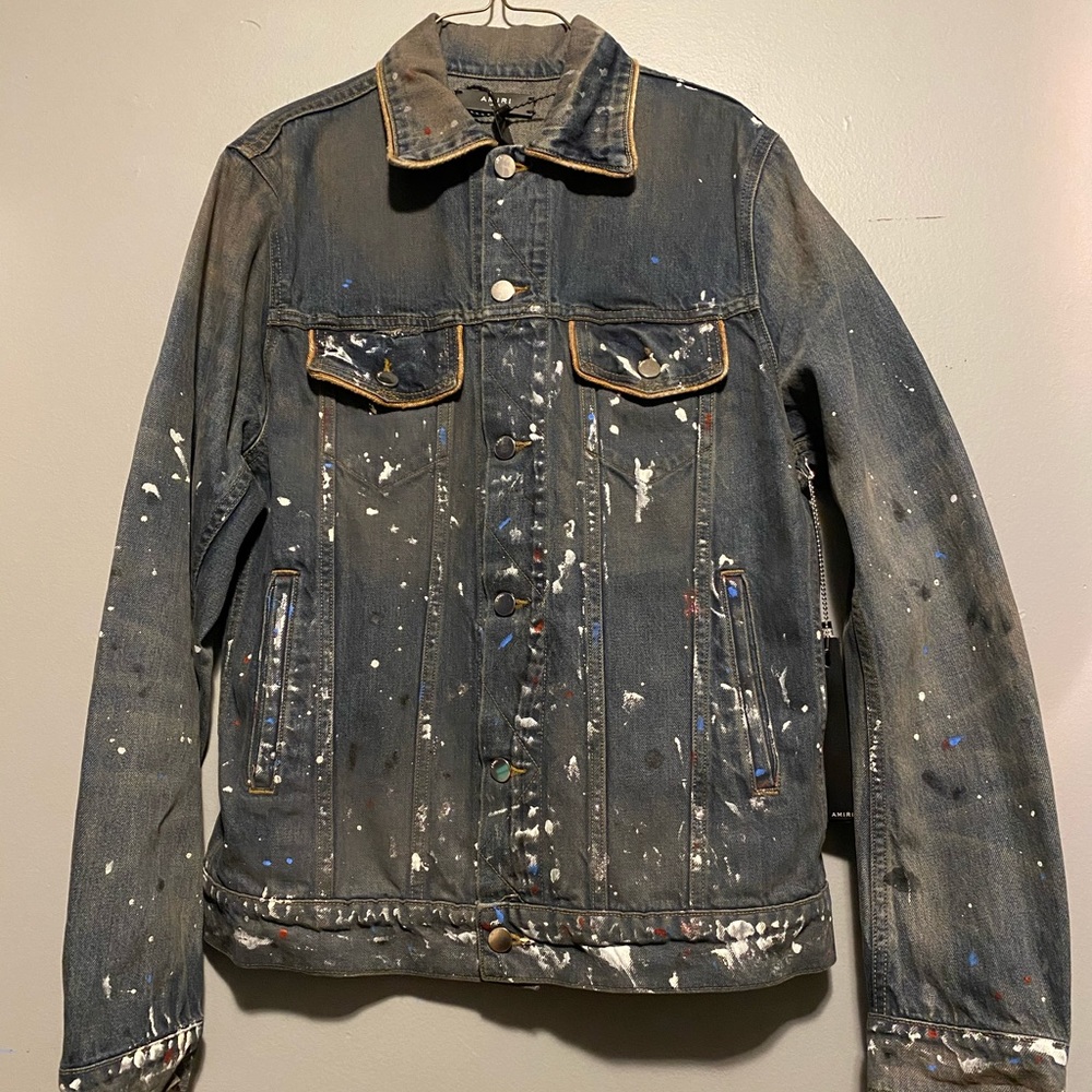 Amiri Denim splatter jacket